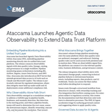 Ataccama Launches Agentic Data Observability to Extend Data Trust Platform