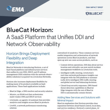BlueCat Horizon: A SaaS Platform that Unifies DDI and Network Observability