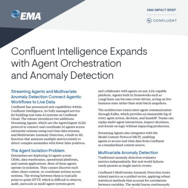 Confluent Intelligence Expands with Agent Orchestration and Anomaly Detection