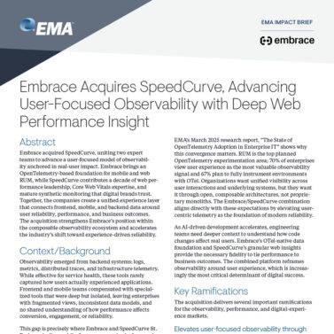 Embrace Acquires SpeedCurve, Advancing User-Focused Observability with Deep Web Performance Insight