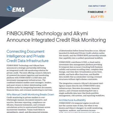 FINBOURNE Technology and Alkymi Announce Integrated Credit Risk Monitoring