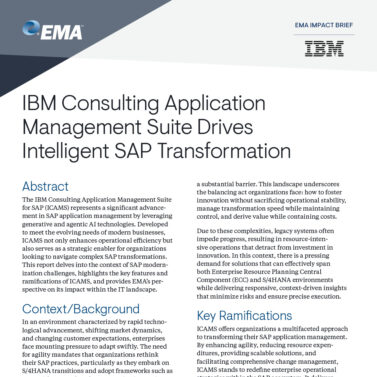 IBM Consulting Application Management Suite Drives Intelligent SAP Transformation