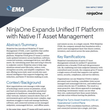 NinjaOne Expands Unified IT Platform with Native IT Asset Management