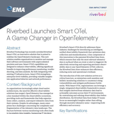Riverbed Launches Smart OTel, A Game Changer in OpenTelemetry