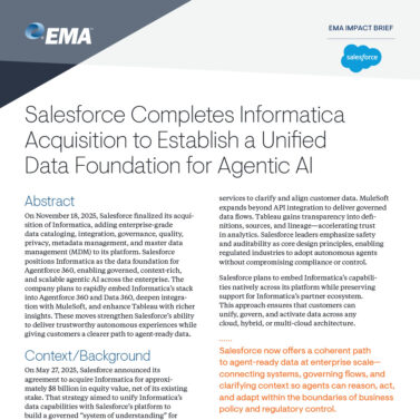 Salesforce Completes Informatica Acquisition to Establish a Unified Data Foundation for Agentic AI