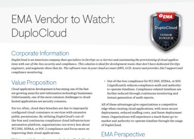 EMA Vendor to Watch: DuploCloud